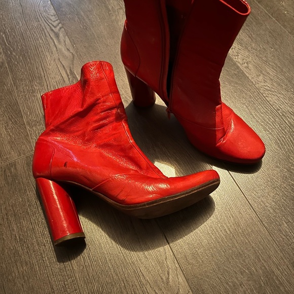 Bright red Michael Perry Ankle Boots - Picture 3 of 3